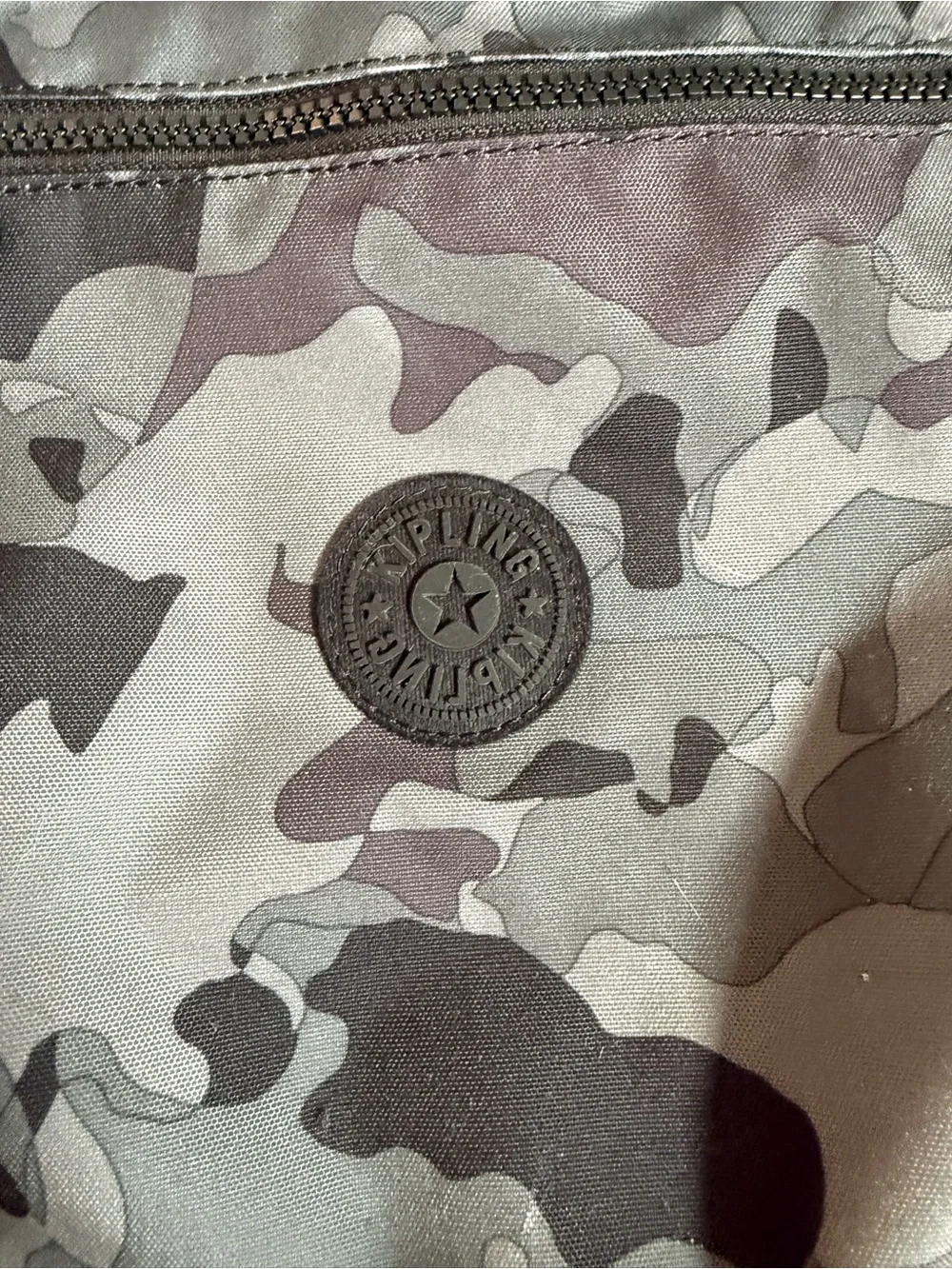 Gray Camo Kipling Backpack